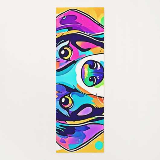 Rainbow Dog Portrait Design Yogamat (Achterkant)