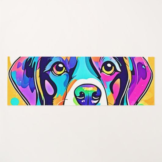 Rainbow Dog Portrait Design Yogamat (Voorkant (horizontaal))