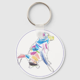 Rainbow Dog Sleutelhanger