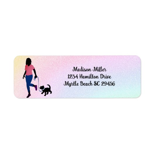 Rainbow Dog Walker/Pet Sitter Return Label (Voorkant)