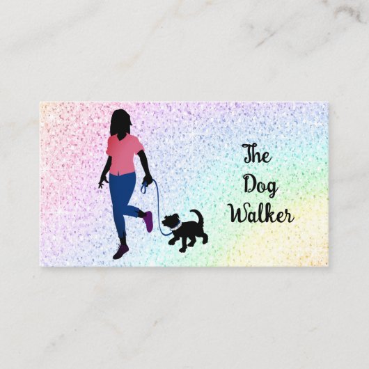 Rainbow Dog Walker/Pet Sitter Visitekaartje (Voorkant)