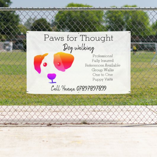 Rainbow Dog Walking Dog Grooming Business Banner (Insitu)