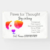 Rainbow Dog Walking Dog Grooming Business Banner (Horizontaal)