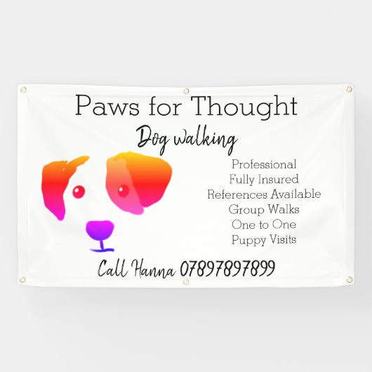 Rainbow Dog Walking Dog Grooming Business Banner (Horizontaal)