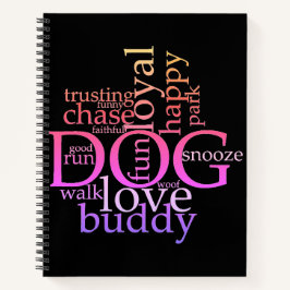 Rainbow Dog Word Art Bullet Journal Notitieboek