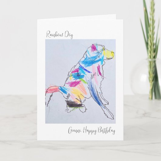Rainbow Dog's Birthday Card Kaart (Voorkant)