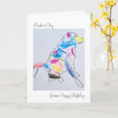 Rainbow Dog's Birthday Card Kaart (Gele Bloem)