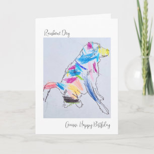 Rainbow Dog's Birthday Card Kaart