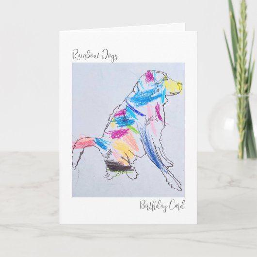 Rainbow Dog's Birthday Card Kaart (Voorkant)