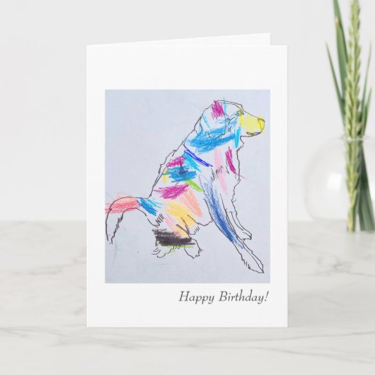 Rainbow Dog's Birthday Card Kaart (Voorkant)