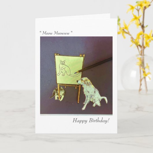 Rainbow Dog's Birthday Card Kaart (Gele Bloem)