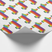 Rainbow Donkey Piñata Birthday Party Fiesta Pride Cadeaupapier (Hoek)