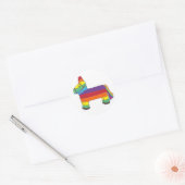 Rainbow Donkey Piñata Birthday Party Fiesta Pride Ronde Sticker (Envelop)