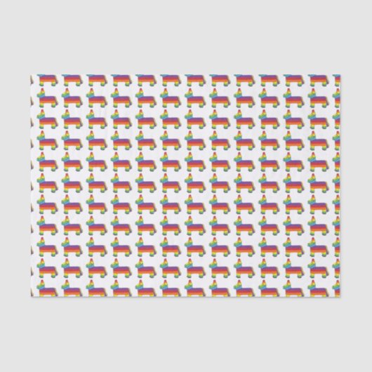 Rainbow Donkey Piñata Birthday Party Fiesta Pride Tissuepapier (Voorkant)