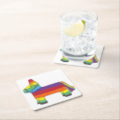 Rainbow Donkey Piñata Cinco de Mayo Pride Fiesta Kartonnen Onderzetters (Insitu)