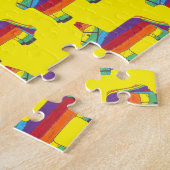 Rainbow Donkey Piñata Fiesta Birthday Party Pride Legpuzzel (Zijkant)