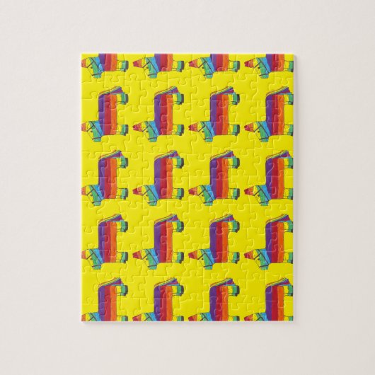 Rainbow Donkey Piñata Fiesta Birthday Party Pride Legpuzzel (Verticaal)
