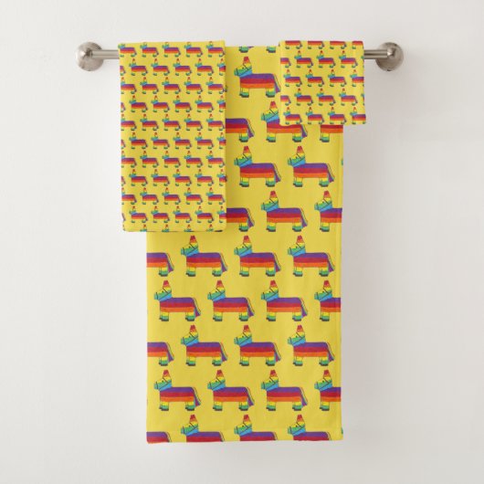 Rainbow Donkey Pinata Fiesta Party Cinco de Mayo Bad Handdoek (Insitu)