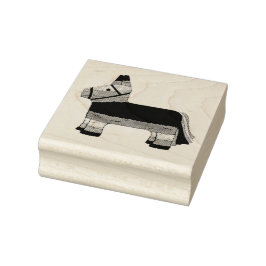 Rainbow Donkey Pinata Fiesta Party Cinco de Mayo Rubberstempel