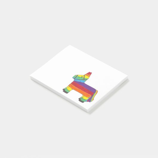 Rainbow Donkey Piñata Party Favor Fiesta Celebrate Post-it® Notes (Schuin)