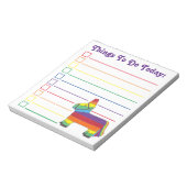 Rainbow Donkey Piñata Party wil lijst Notitieblok (Linkerzijde)