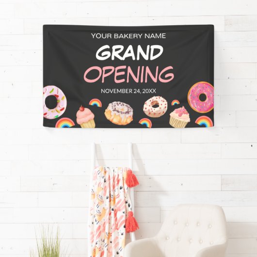 Rainbow Donut Bakery Grand Opening Sale Spandoek (Insitu)