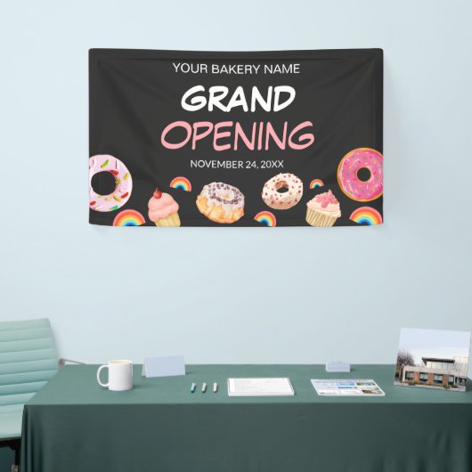 Rainbow Donut Bakery Grand Opening Sale Spandoek (Beurs)