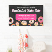 Rainbow Donut Cake PInk Fundraiser Bake Sale Spandoek (Insitu)