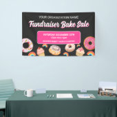 Rainbow Donut Cake PInk Fundraiser Bake Sale Spandoek (Beurs)