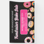 Rainbow Donut Cake PInk Fundraiser Bake Sale Spandoek (Verticaal)