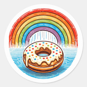 Rainbow Donut Ronde Sticker