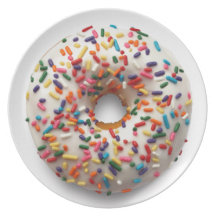 Rainbow Donut Sprinkle Lite, op wit Bord