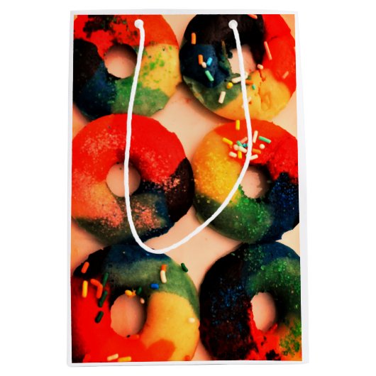 Rainbow Donuts Medium Cadeauzakje (Voorkant)