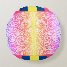 Rainbow Doodle Art Floor Pillow