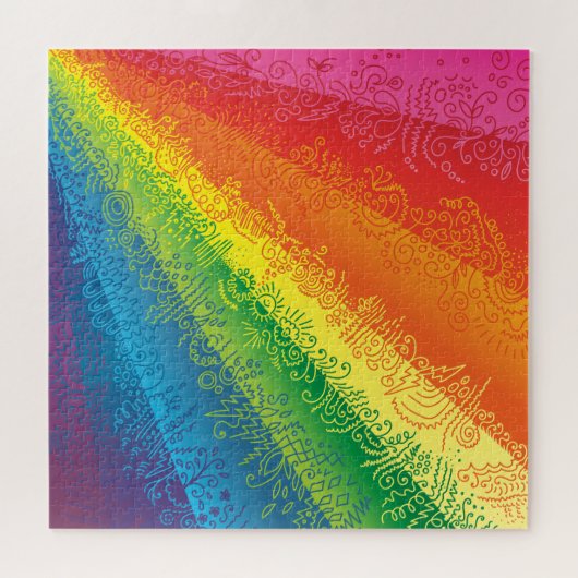 Rainbow Doodle Artwork Legpuzzel (Horizontaal)