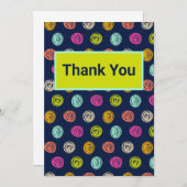 Rainbow Doodle Dot Confetti on Navy Wrapping Paper Bedankkaart (Voorkant / Achterkant)