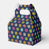 Rainbow Doodle Dot Confetti op marine Bedankdoosjes (Achterkant)