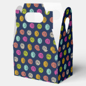 Rainbow Doodle Dot Confetti op marine Bedankdoosjes (Geopend)