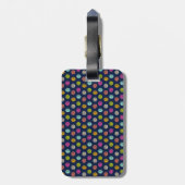 Rainbow Doodle Dot Confetti op marinepapier Bagagelabel (Achterkant verticaal)