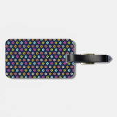 Rainbow Doodle Dot Confetti op marinepapier Bagagelabel (Achterkant horizontaal)