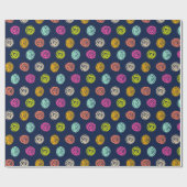 Rainbow Doodle Dot Confetti op Navy Favor Box Cadeaupapier (Vlak)