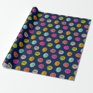Rainbow Doodle Dot Confetti op Navy Favor Box Cadeaupapier