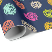 Rainbow Doodle Dot Confetti op Navy Favor Box Cadeaupapier (Rol Hoek)
