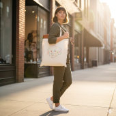 Rainbow Doodle Line Art Dog Face Tote Bag