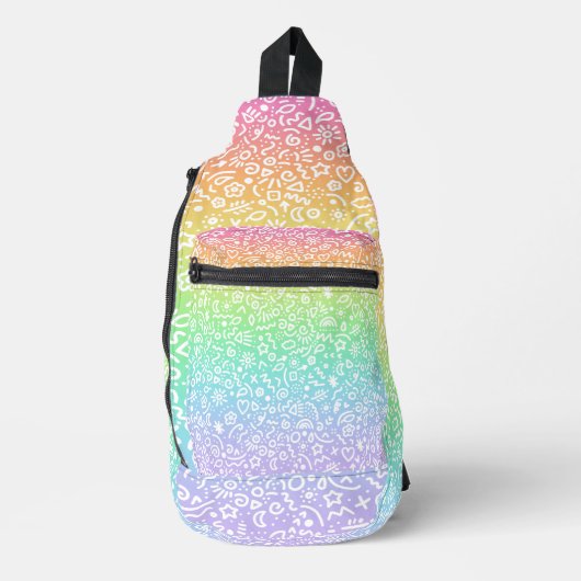 Rainbow Doodles Sling Bag (Voorkant)