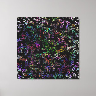 Rainbow Doodles stretched canvas Print