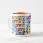 Rainbow Doors of Ireland Coffee Cup Tweekleurige Koffiemok (Voorkant links)