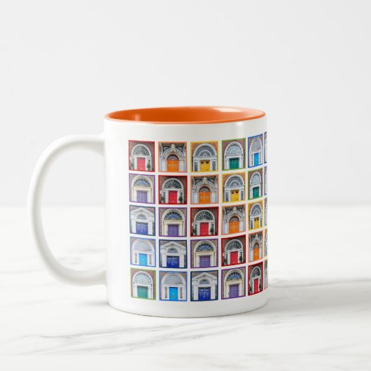 Rainbow Doors of Ireland Coffee Cup Tweekleurige Koffiemok (Links)