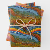 Rainbow dot art stijl inpakpapier (In situ)