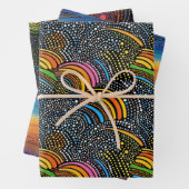 Rainbow dot art stijl inpakpapier (In situ)